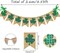 St. Patrick's Day Plaid Burlap Banner Buffalo Check Shamrock Bunting Banner Lucky Clover Garland Banner with Bowknot Irish Green Party Banner for Mantel Fireplace Spring Holiday Wall Decor
